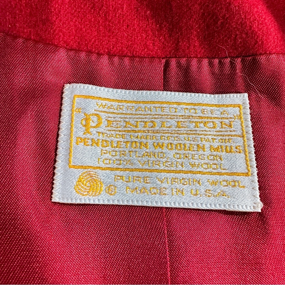 Vintage Pendleton Wool Blazer Womens 8 Red Single Button‎ Classic Made In USA - Picture 6 of 10